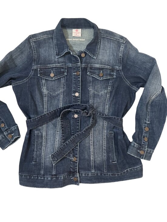 Laurie Felt Jackets & Blazers - Laurie Felt Los Angeles Classic Denim Belted Jean Jacket Dark Wash Large